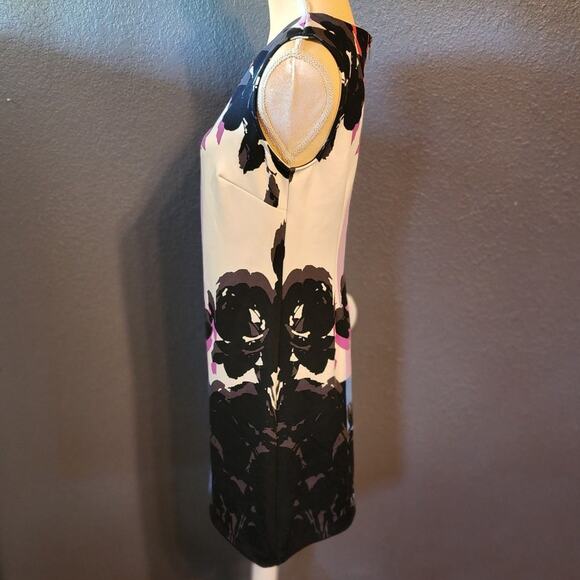 Worthington Women's Sleeveless Sheath Color Block Dress Floral Multicolor Small - Picture 4 of 7